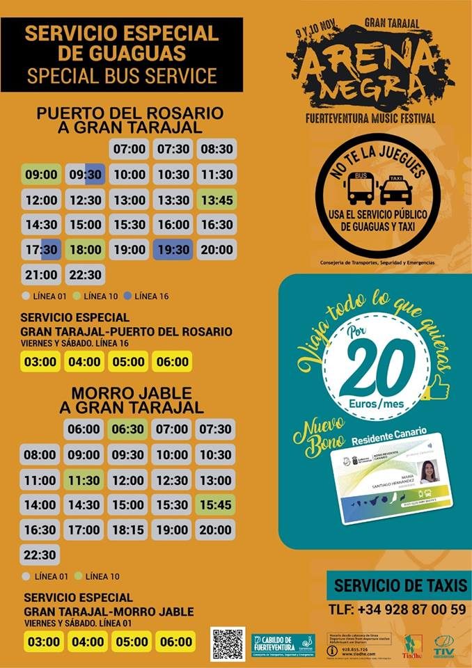 servicio guaguas Arena Negra