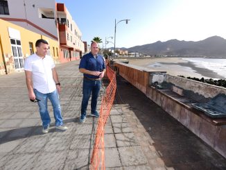 Sandsteinmauer auf Promenade in Gran Tarajal saniert 1 Obras Avda