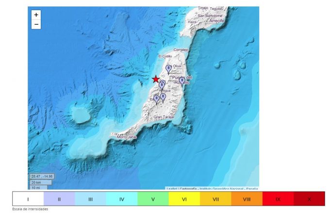 Erdbeben der Stärke 2,6 im Norden Fuerteventuras 1 Erdbeben Betancuria gefuehlt