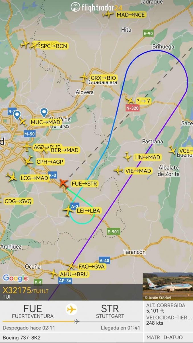 Flug Notfall Fuerteventura Madrid 1