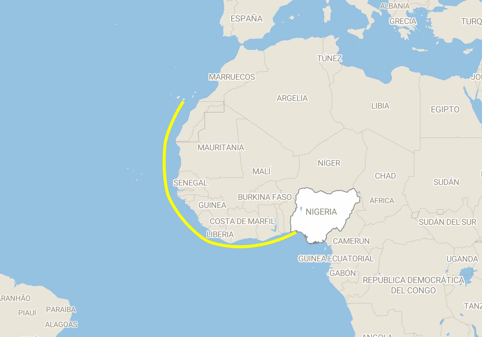 Route Nigeria Gran Canaria