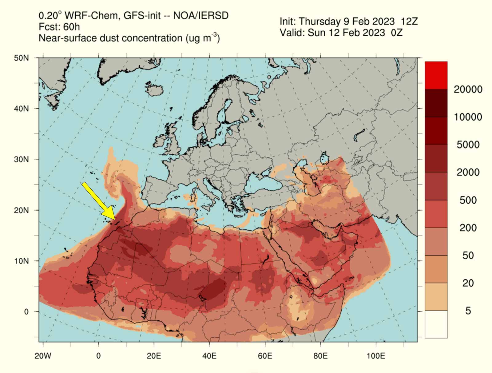 Fuerteventura-Wetter: Warnung der Stufe gelb wegen Calima für Sonntag, 12. Februar 2023 1 Calima Fuerteventura
