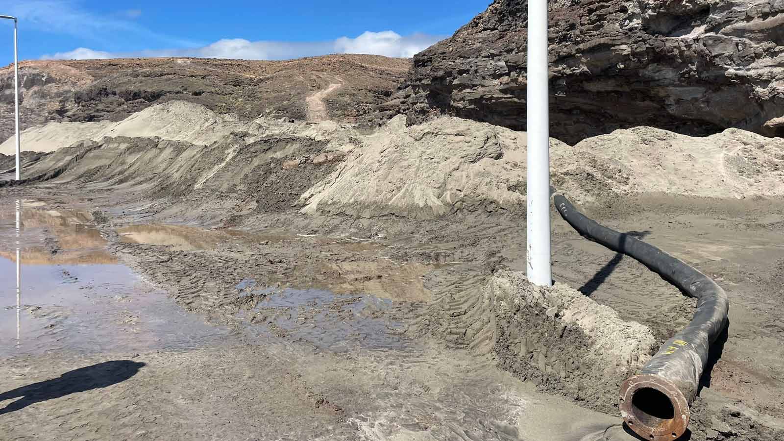 ausgebaggerter Sand Sporthafen Morro Jable 1