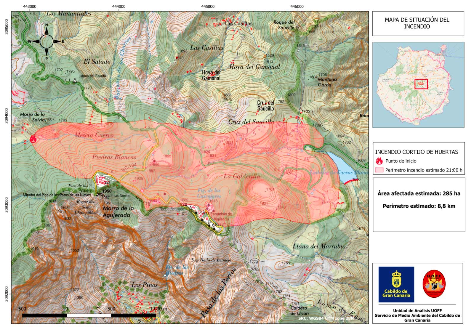 Waldbrand Gran Canaria Karte